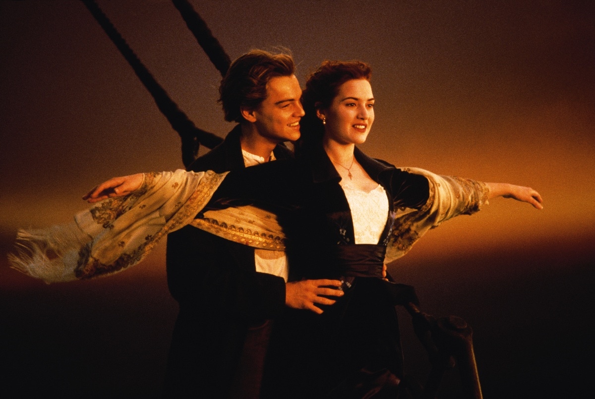Leonardo DiCaprio as Jack Dawson and Kate Winslet as Rose DeWitt Bukater in Titanic