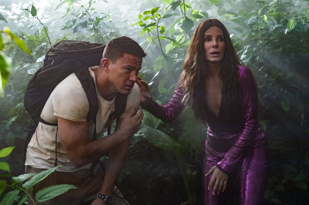 Sandra Bullock with co-star Channing Tatum in The Lost City