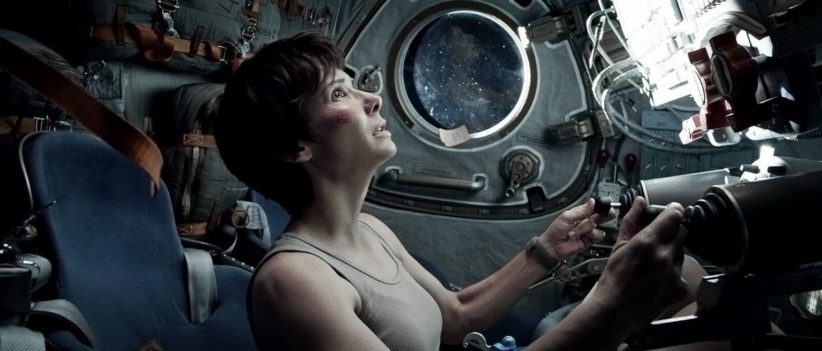 Sandra Bullock in her Oscar-nominated role as Dr. Ryan Stone in the critically-acclaimed sci-fi thriller Gravity