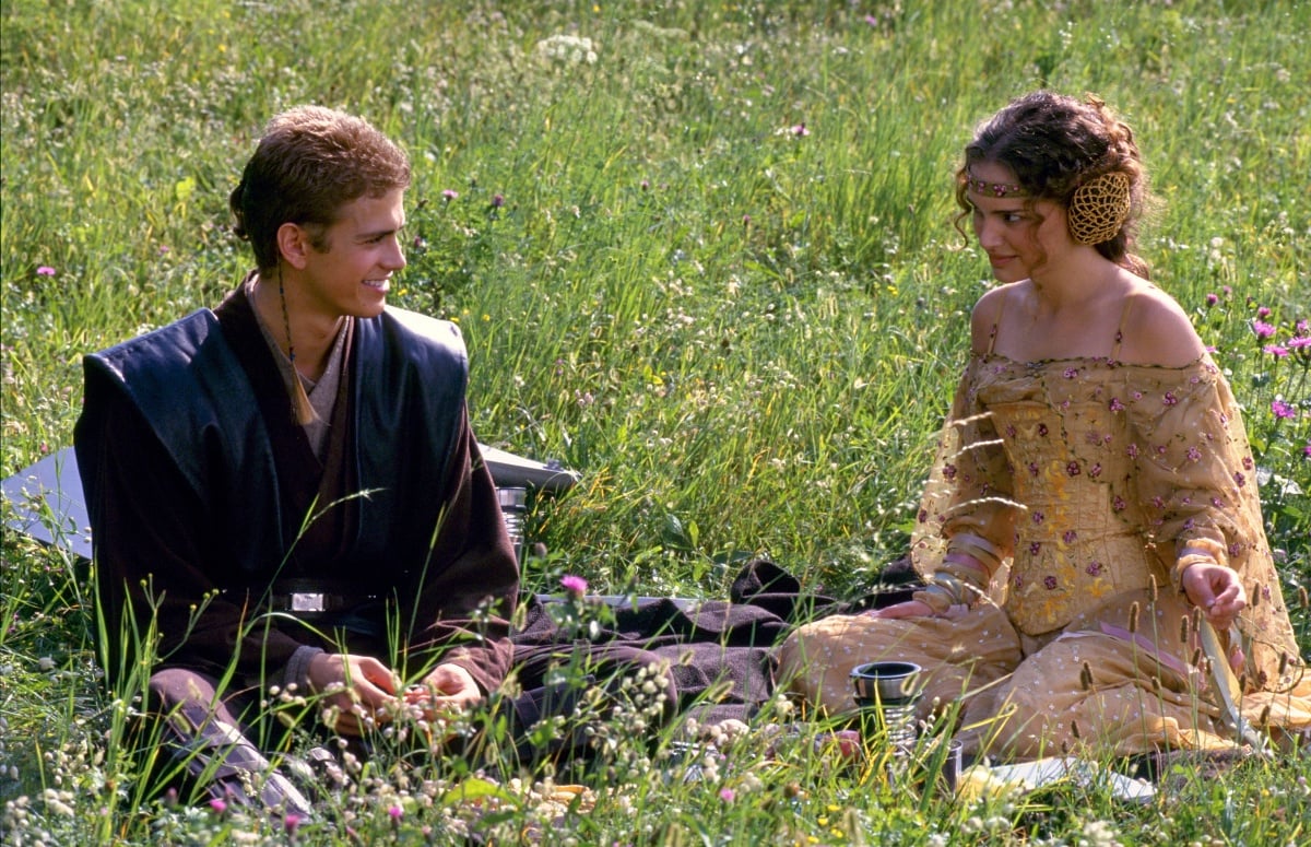 Hayden Christensen as Anakin Skywalker and Natalie Portman as Padme Amidala in Star Wars: Episode II - Attack of the Clones