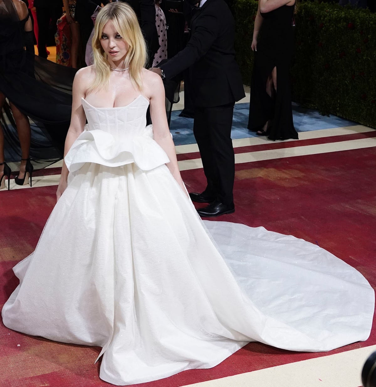 For her first Met Gala, Sydney Sweeney wore a custom Tory Burch gown