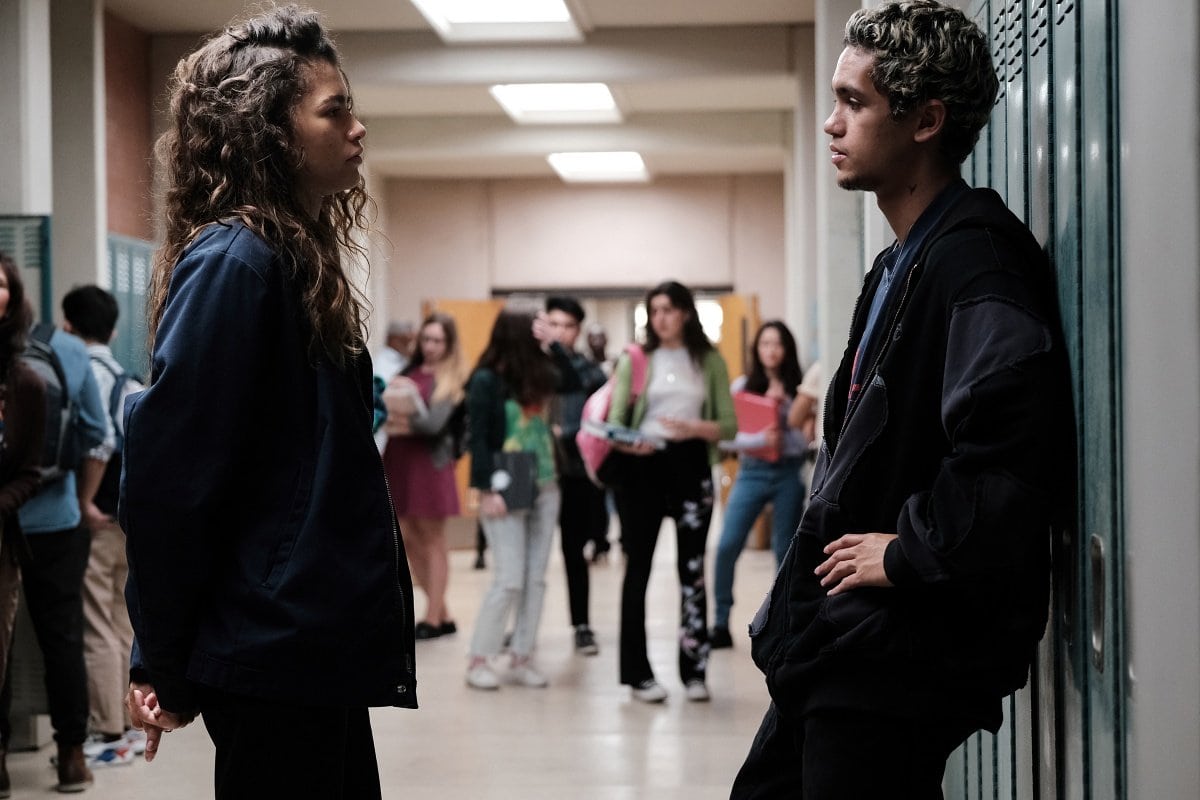 Zendaya as Rue Bennett and Dominic Fike as Elliot in Euphoria