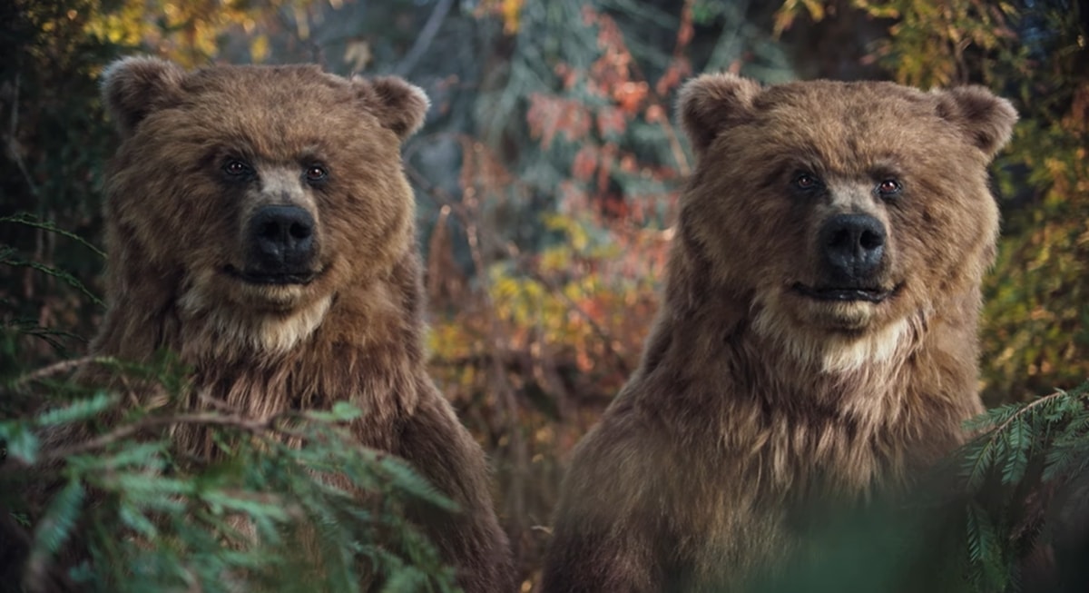 A pair of bears discuss which of the twin campers will be most delicious