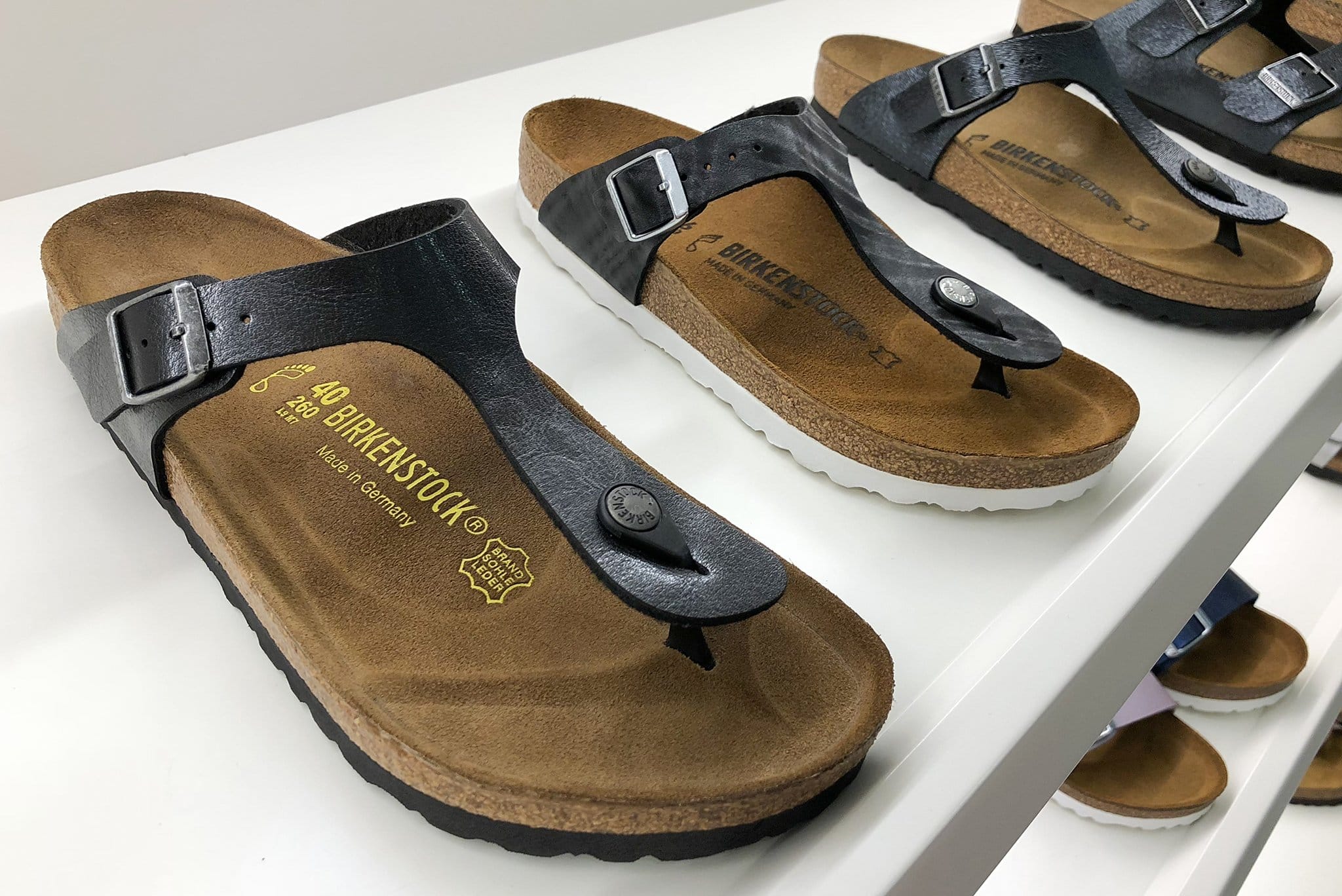 Birkenstock's Gizeh thong sandals feature arch support designed for all-day walking