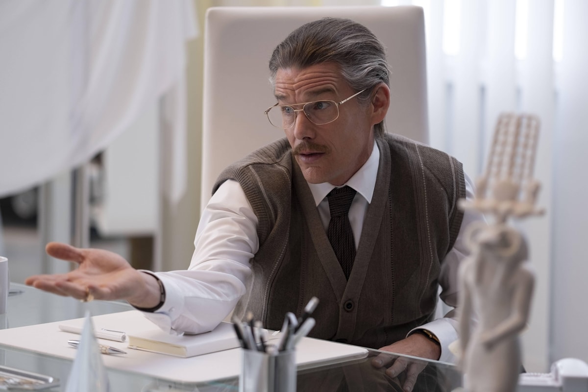 Ethan Hawke as religious cult leader Arthur Harrow in Moon Knight