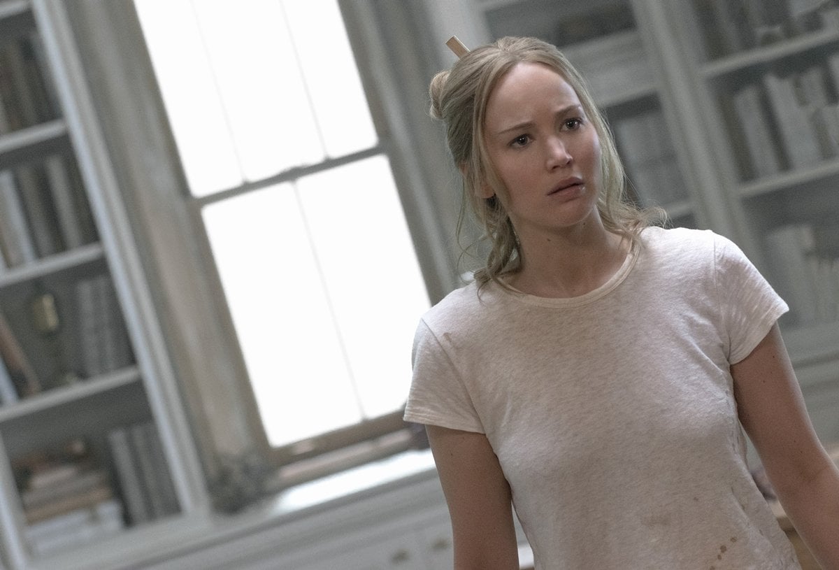 Jennifer Lawrence as mother in the 2017 American psychological horror film Mother!