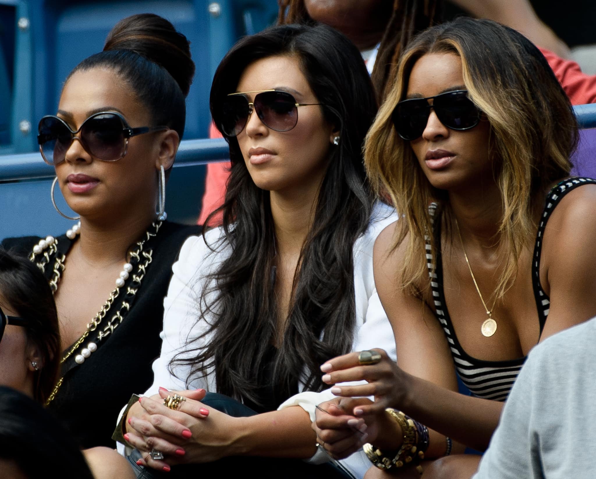 La La Anthony, Kim Kardashian, and Ciara at the 2011 US Open on September 8, 2011