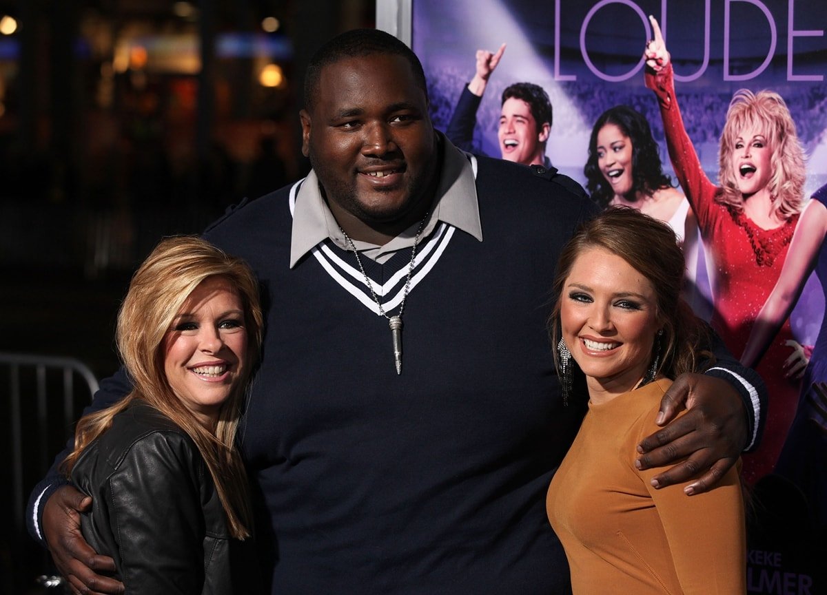 Leigh Anne Tuohy, actor Quinton Aaron, and Michael Oher's adoptive sister Collins Tuohy