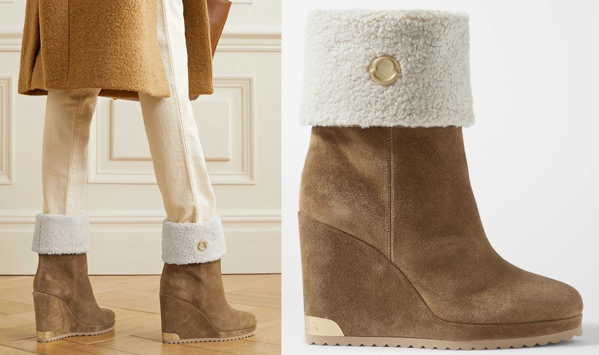 Moncler's W boots are made in Italy from supple suede, trimmed and lined with plush shearling