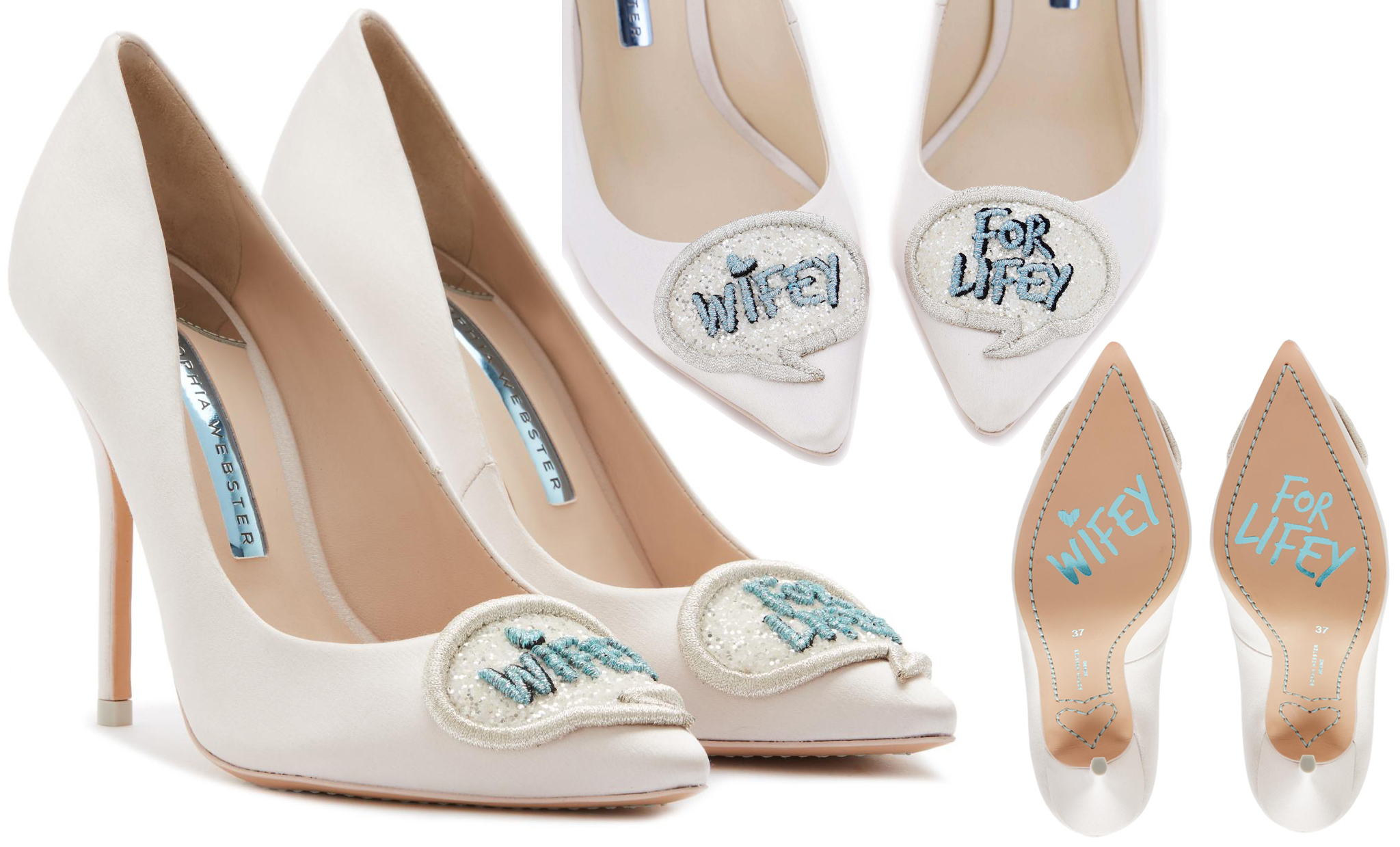 Make a statement on your wedding day in Sophia Webster's popular Wifey for Lifey pumps
