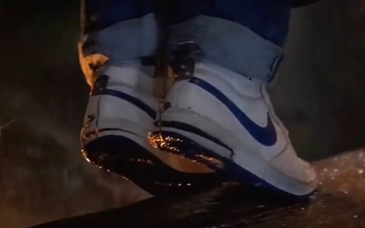 Customized Nike Sky Force High “slick shoes" worn by Jonathan Ke Huy Quan as Richard "Data" Wang in the 1985 American adventure comedy film The Goonies