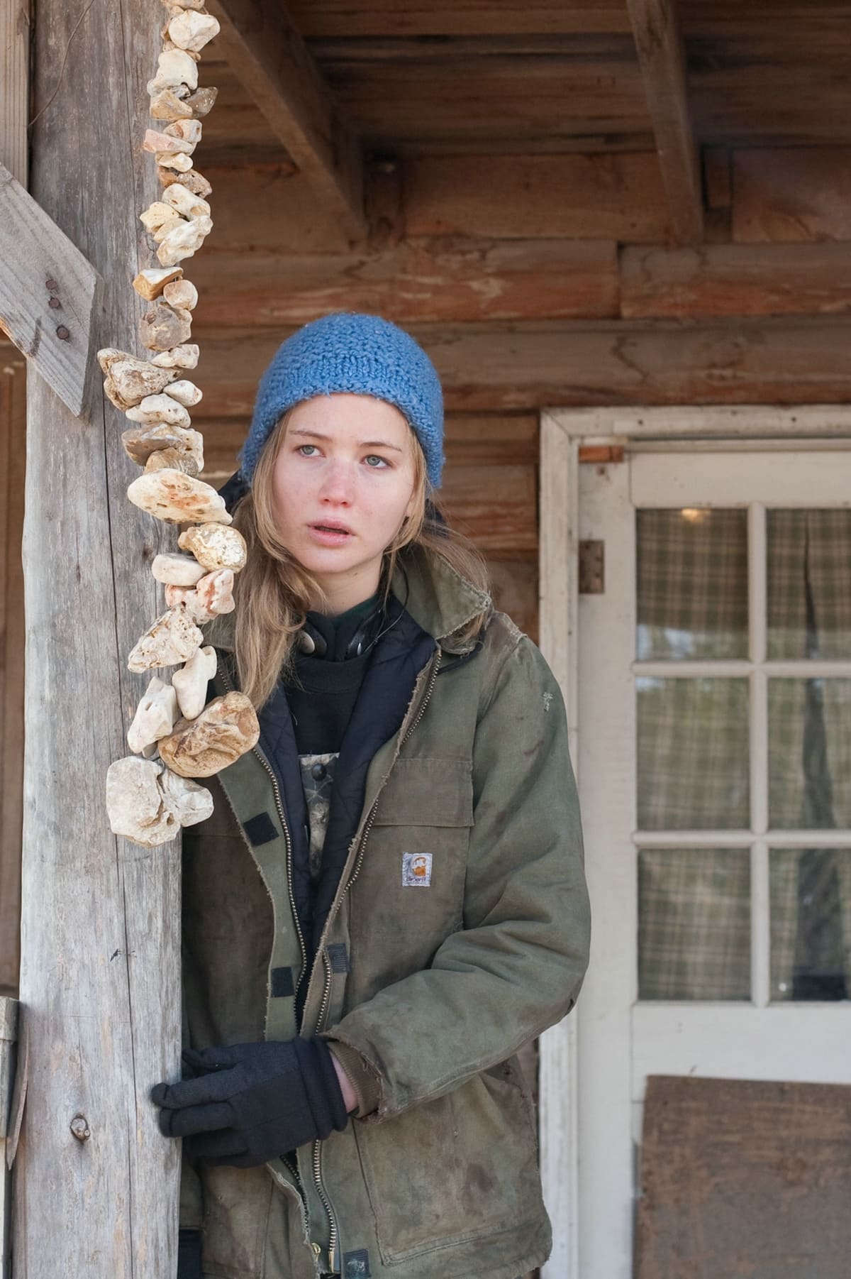 Jennifer Lawrence as Ree Dolly, a 17-year-old girl in the Ozark Mountains, in the 2010 American coming-of-age mystery drama film Winter's Bone