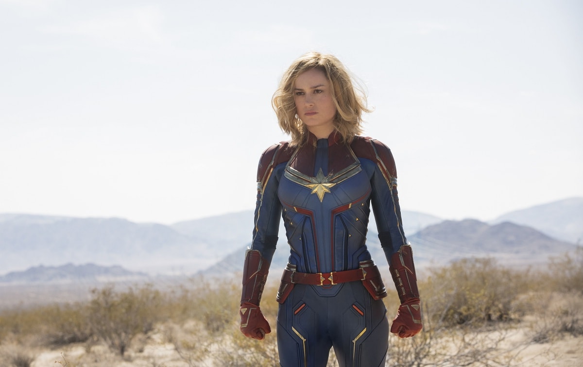 Brie Larson as Carol Danvers / Vers / Captain Marvel in the 2019 superhero film Captain Marvel