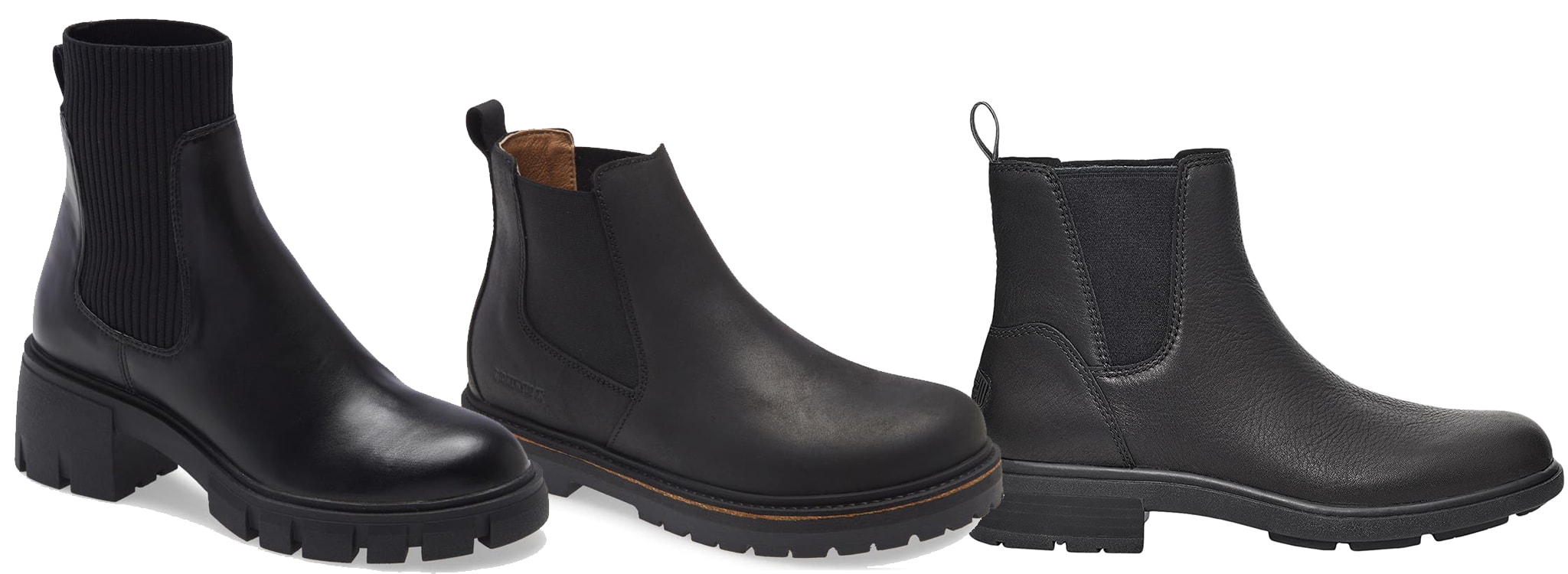 Steve Madden Hayle Platform Chelsea Boot; Birkenstock Stalon Chelsea Boot; UGG Harrison Chelsea Boot