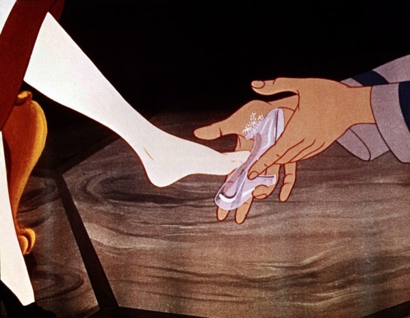 The iconic glass slipper from the 1950 American animated musical fantasy film Cinderella