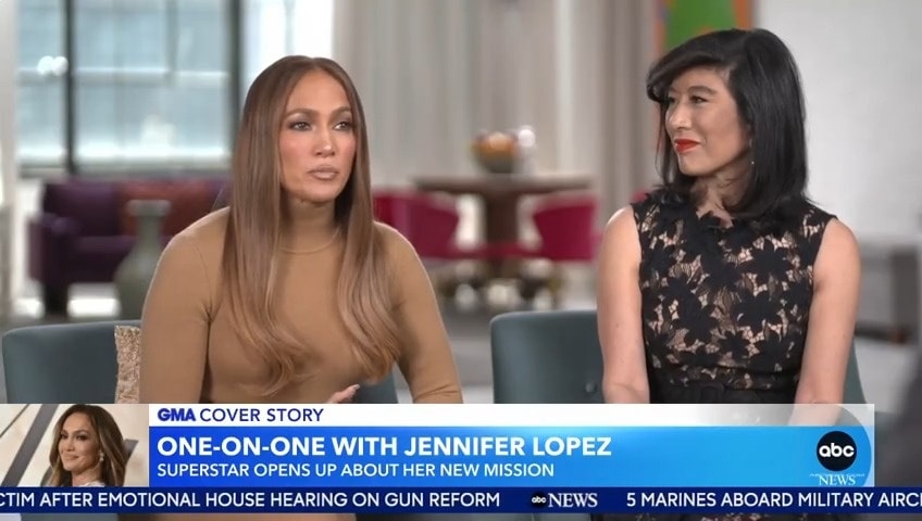 Jennifer Lopez and Andrea Jung sat down for an interview with Good Morning America