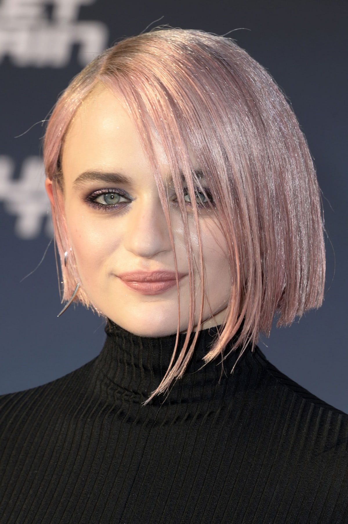 Joey King surprising everyone with a pink asymmetrical bob