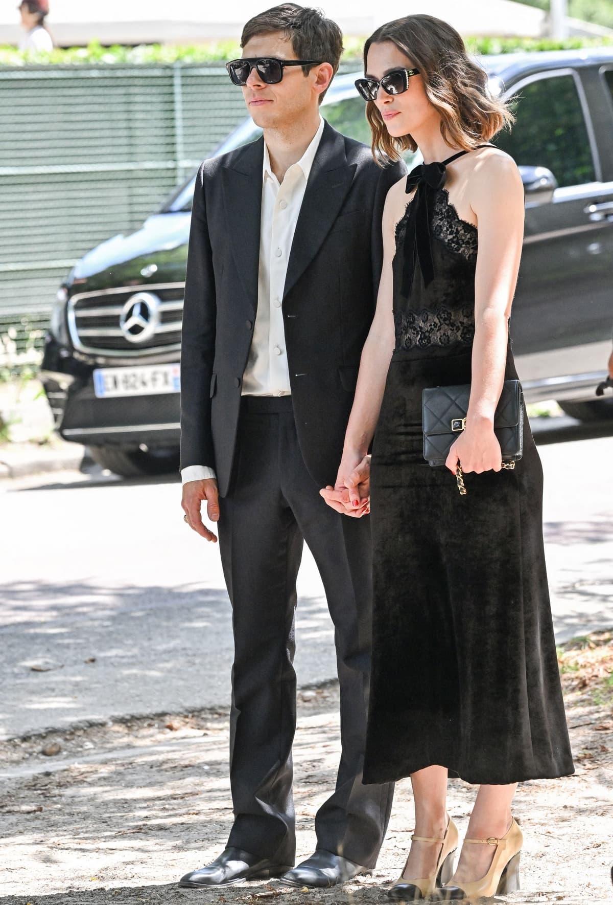 Keira Knightley with husband James Righton looking effortlessly chic and cool at the Chanel Haute Couture show