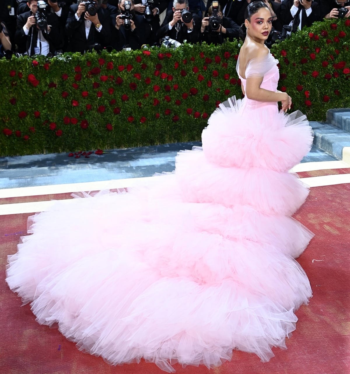 Tessa Thompson in custom Carolina Herrera at the 2022 Met Gala