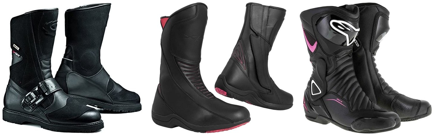 Sidi Canyon Gore-Tex Motorcycle Boots; A-Pro SRL Leather Motorcycle Touring Boots; Alpinestars Women's Stella Boots