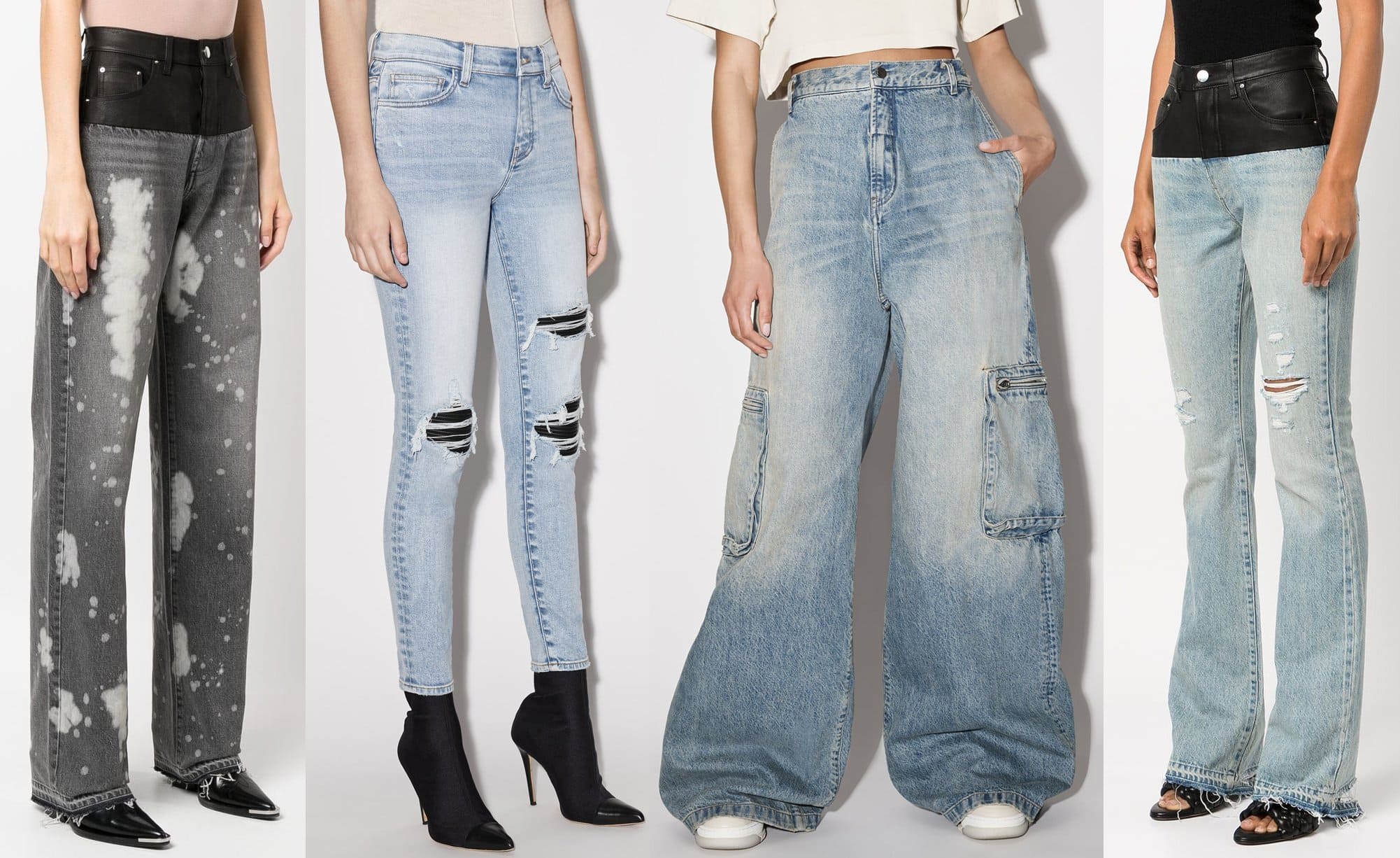 Signature AMIRI Jeans style: Distressed and deconstructed, embodying the essence of luxury streetwear