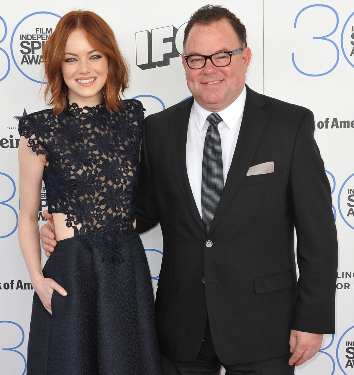 Emma Stone with her father, Jeffrey “Jeff” Charles Stone, who’s the founder and CEO of a general contracting company
