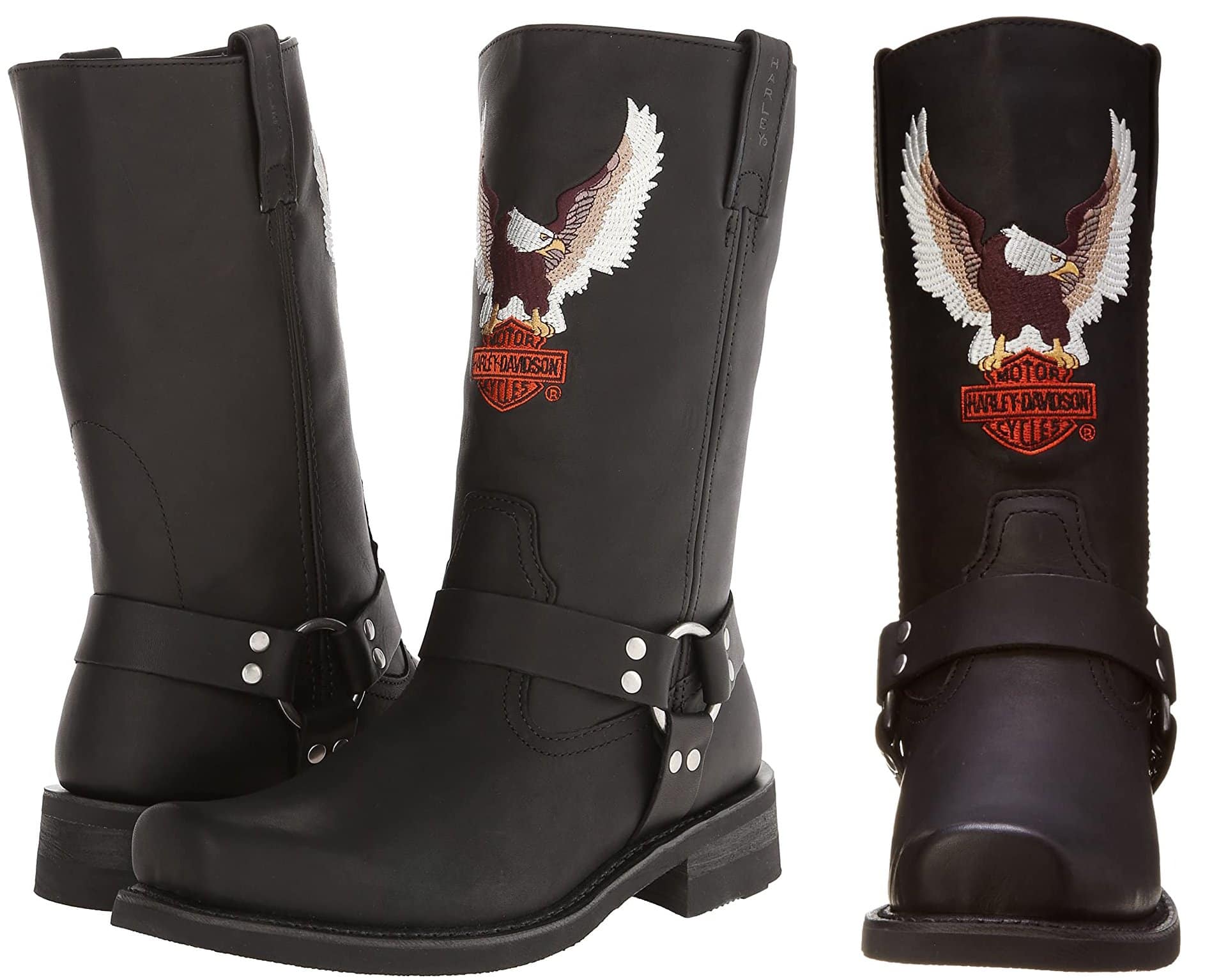 Add a patriotic element to your riding ensemble with the Darren boots, featuring a ull-color eagle on the front and a durable Goodyear welted sole perfect for the long road