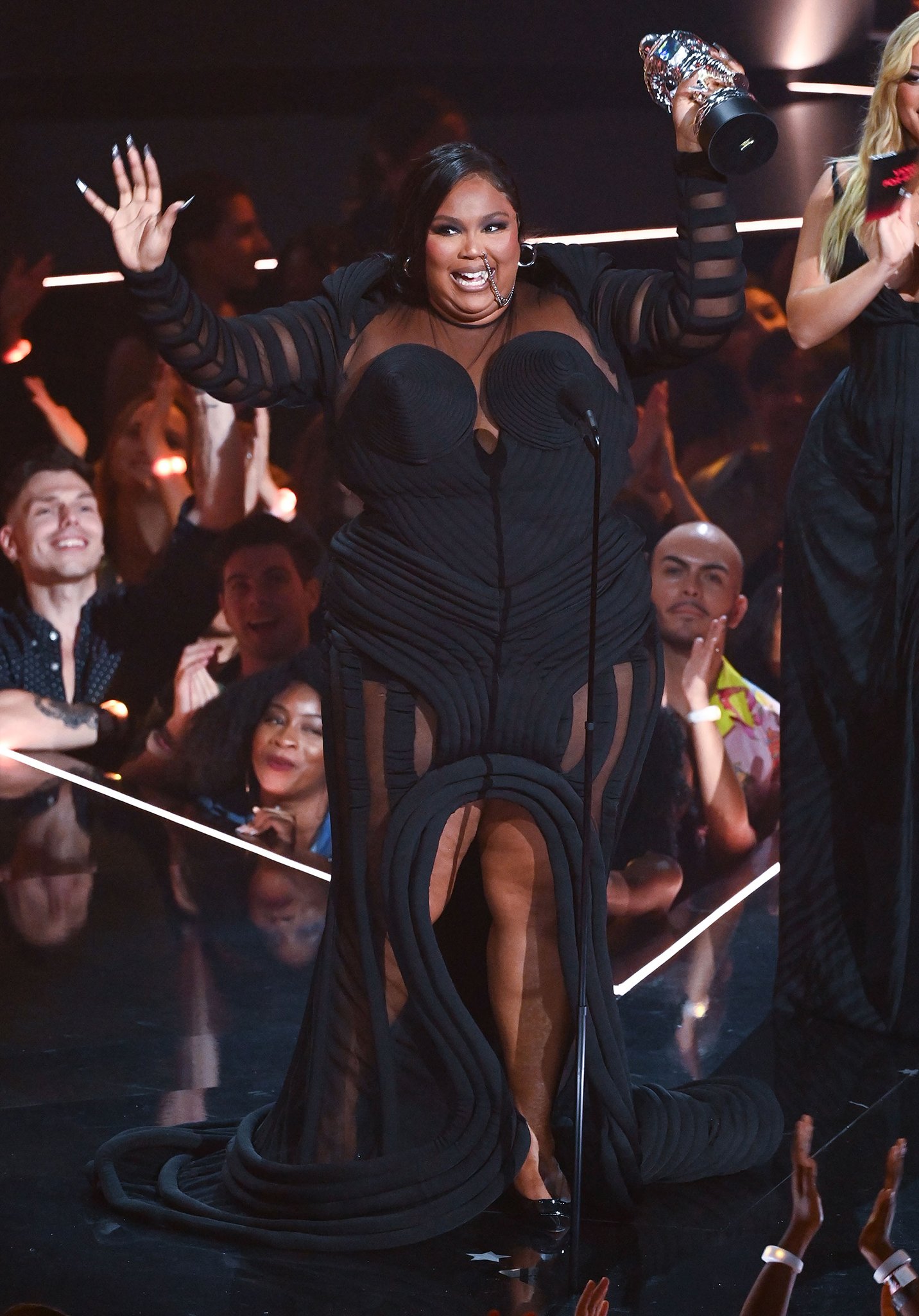 Lizzo delivers a message for her haters during her acceptance speech at the MTV Video Music Awards 2022 on August 29, 2022