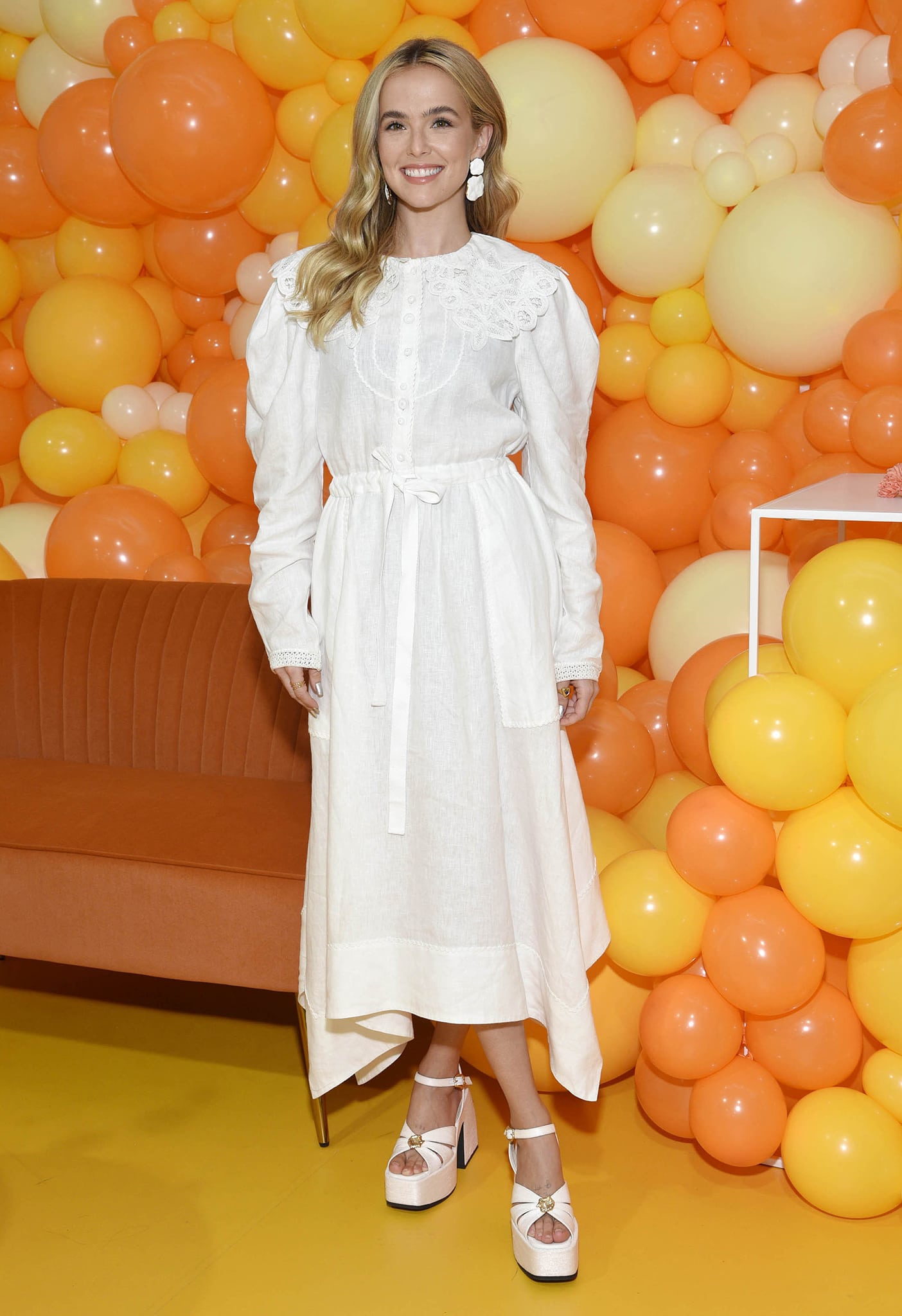 Zoey Deutch attends the launch of Woodbridge Wine Soda at Chelsea Industrial in New York City on August 11, 2022