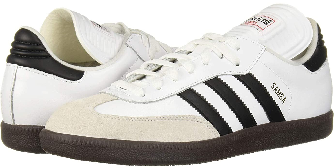 A classic style, the Adidas Samba is made of leather with suede trims and gum rubber soles