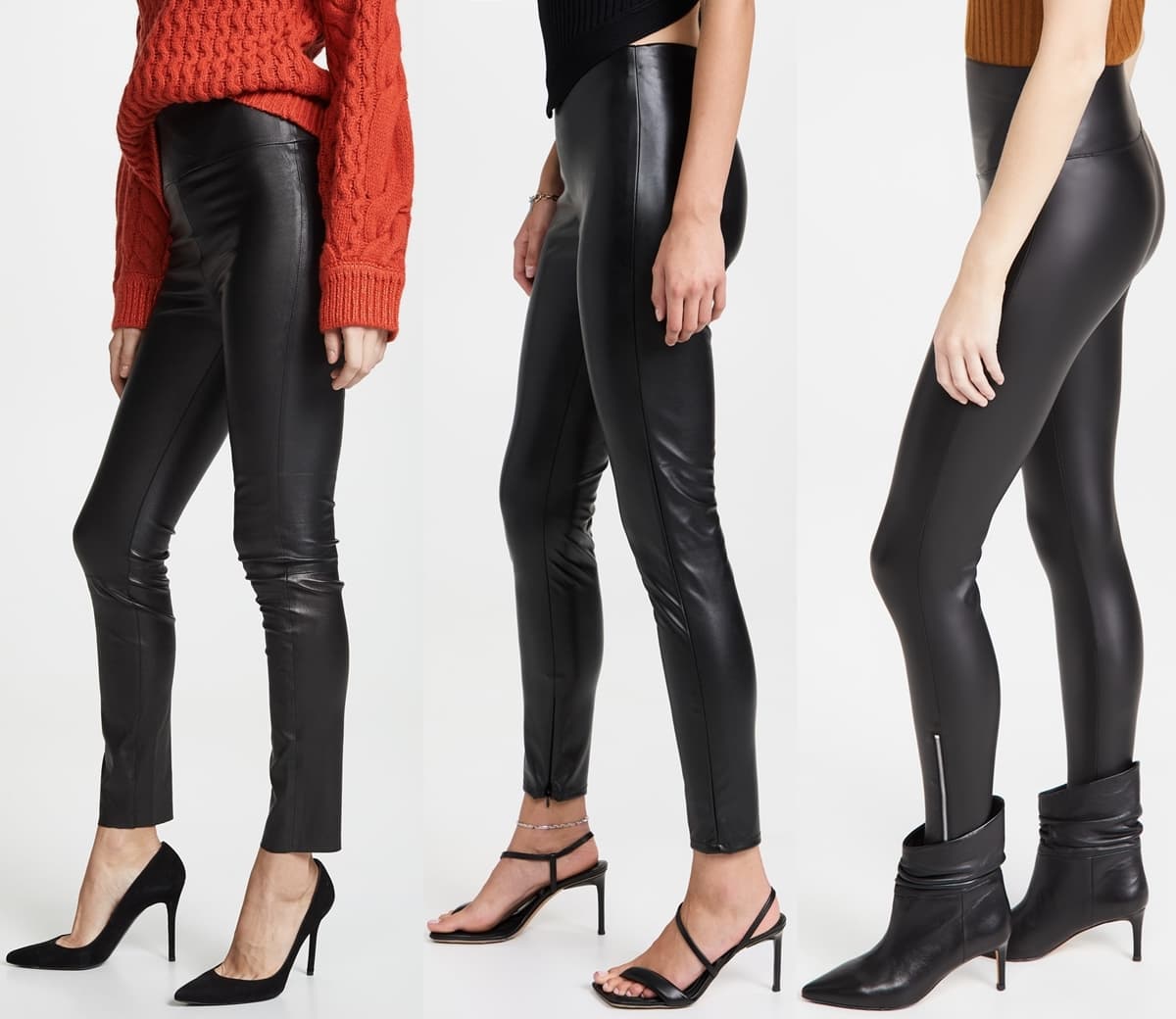 Elongate your legs while elevating your leggings look with high heel shoes