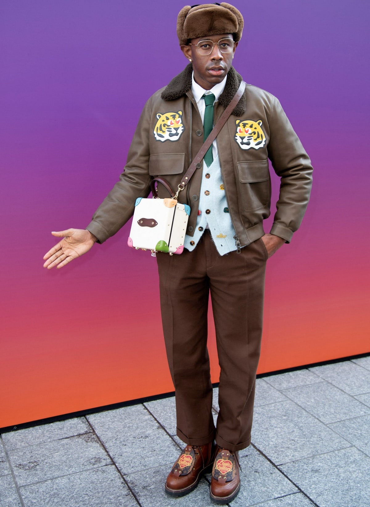 Tyler, the Creator showcasing his sartorial sense at the Louis Vuitton show during Paris Fashion Week