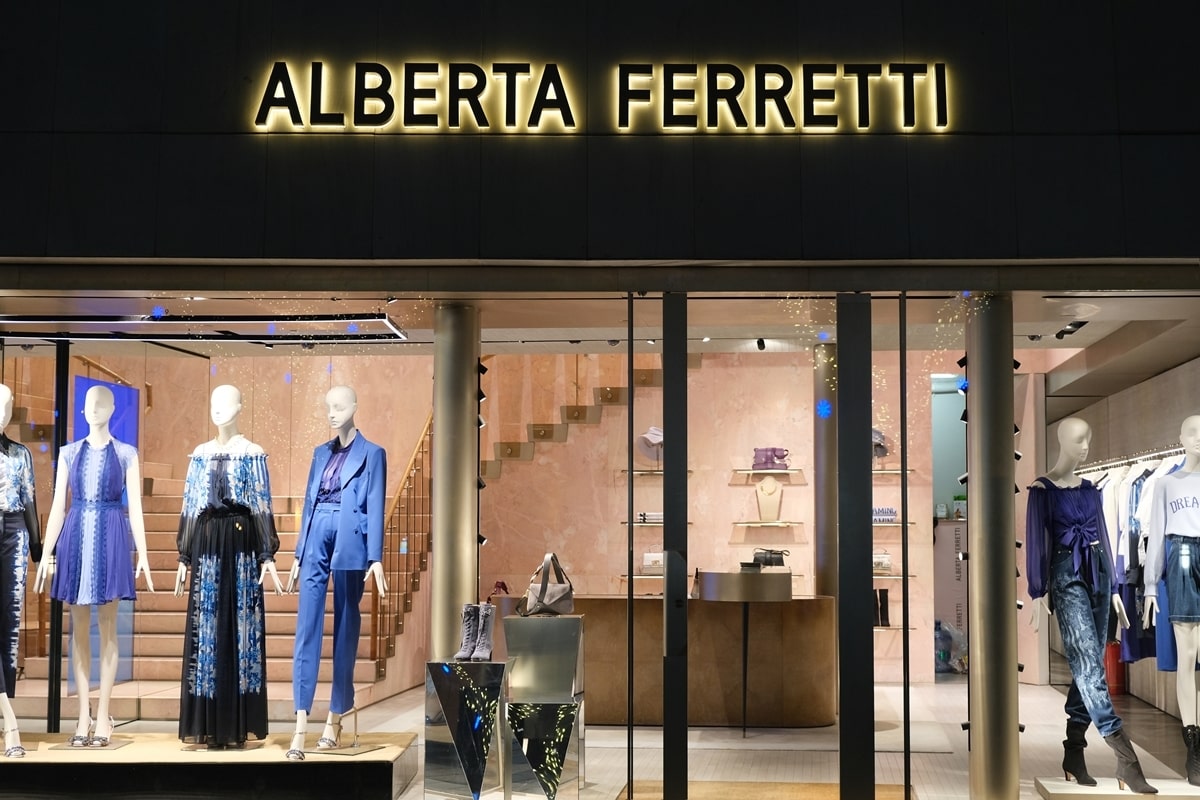You can find Alberta Ferretti boutiques and retail stores selling her clothing and shoes all over the world