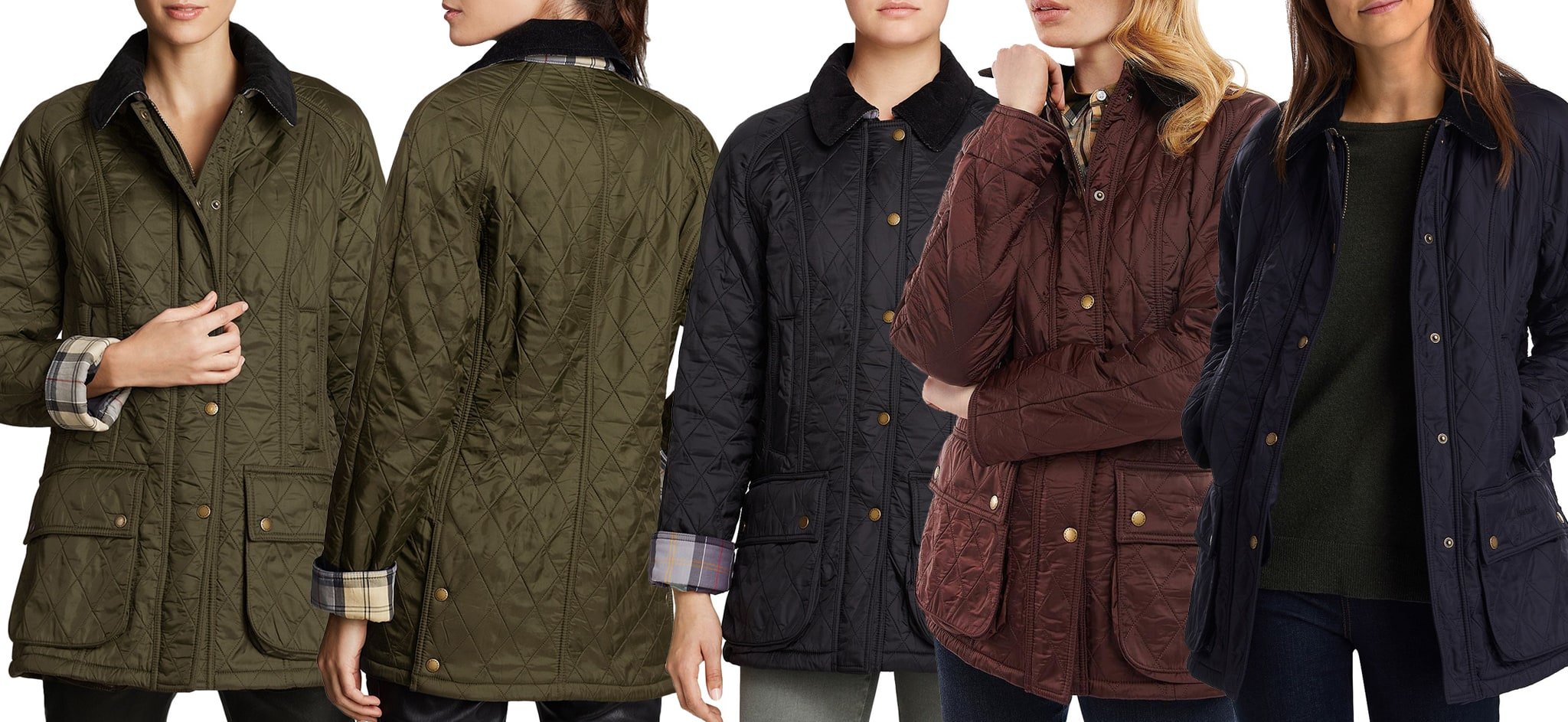 Warm and stylish, the Barbour Beadnell jacket features iconic diamond quilting, a corduroy collar, and a plaid lining