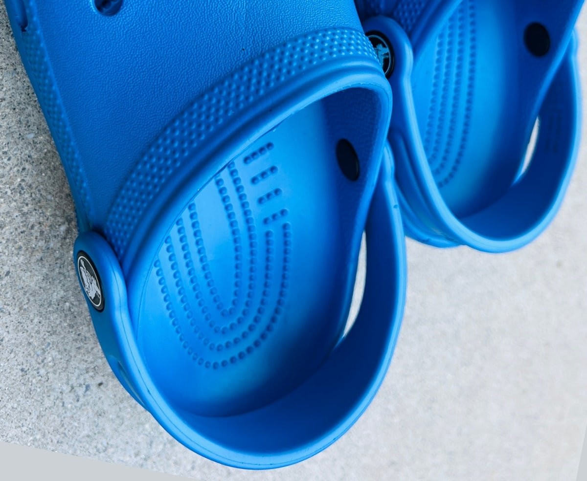 The footbed of real Crocs features comfortable little, tiny nubs that help prevent slipping and sliding