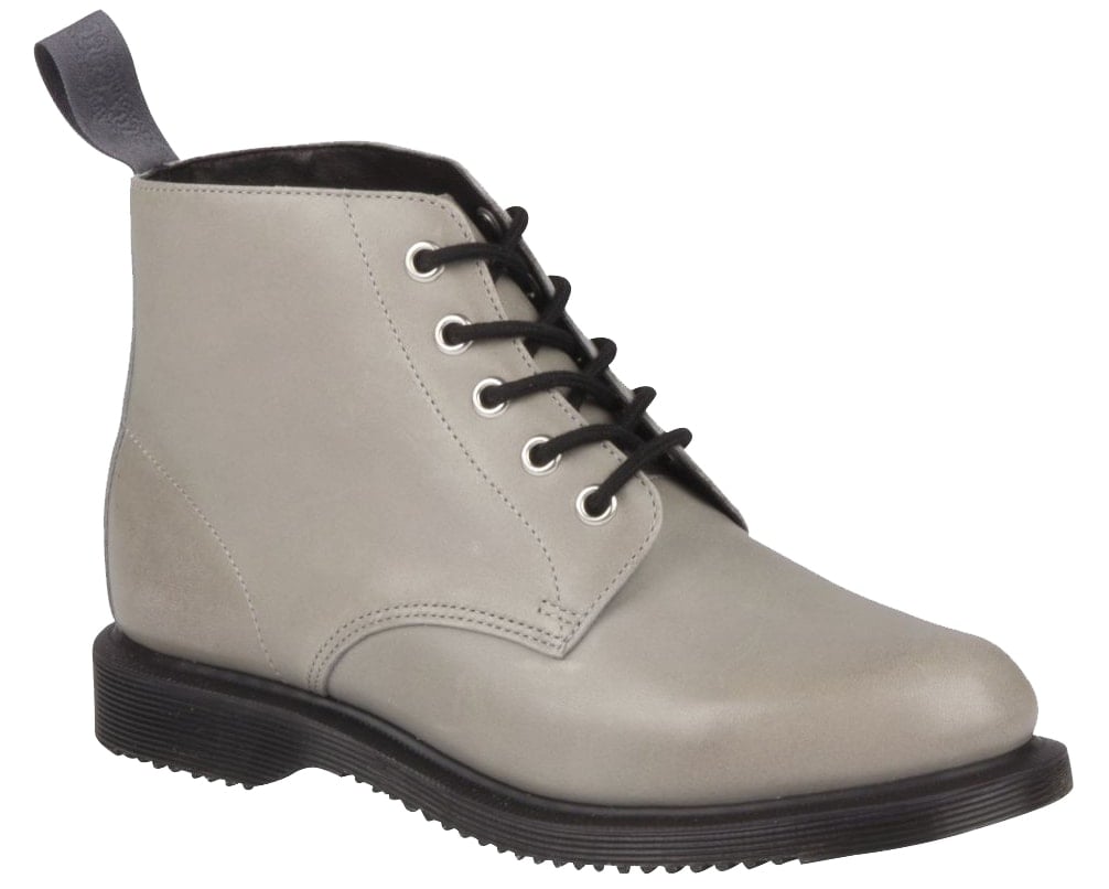 Dr. Martens Emmeline boots in gray Burnished Servo Leather