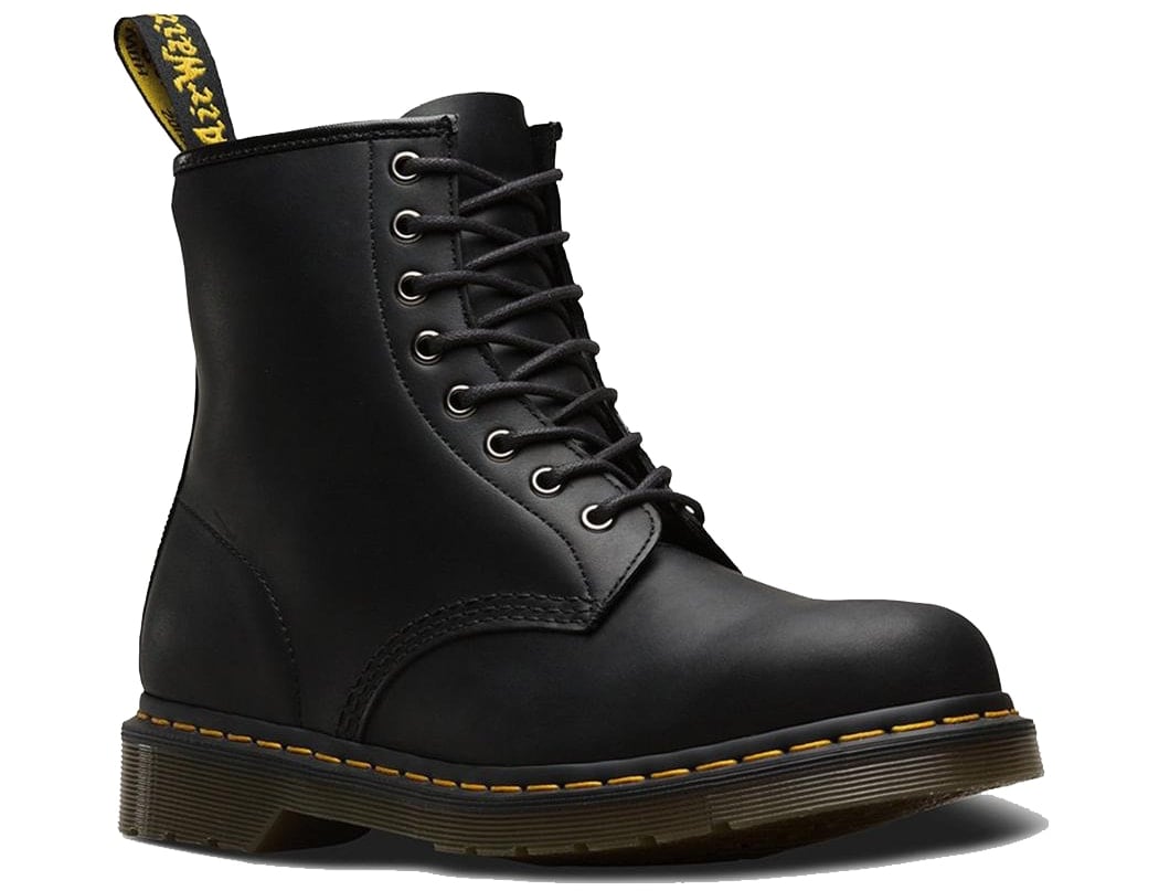 The iconic 1460 boots in black smooth Hardlife Leather