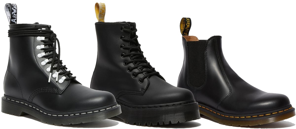 Stitching variations: Beyond the iconic yellow - Dr. Martens in black and white threads