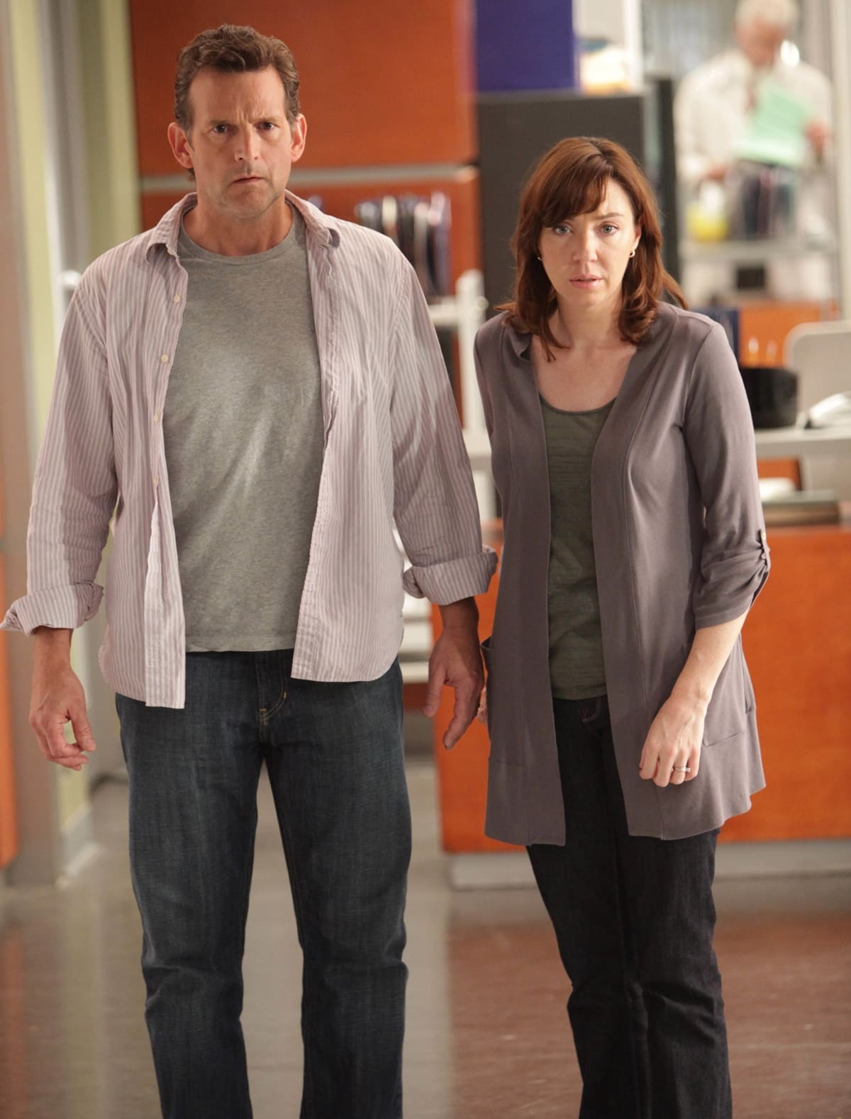 Dwier Brown as George and Stephanie Courtney as Claire in House