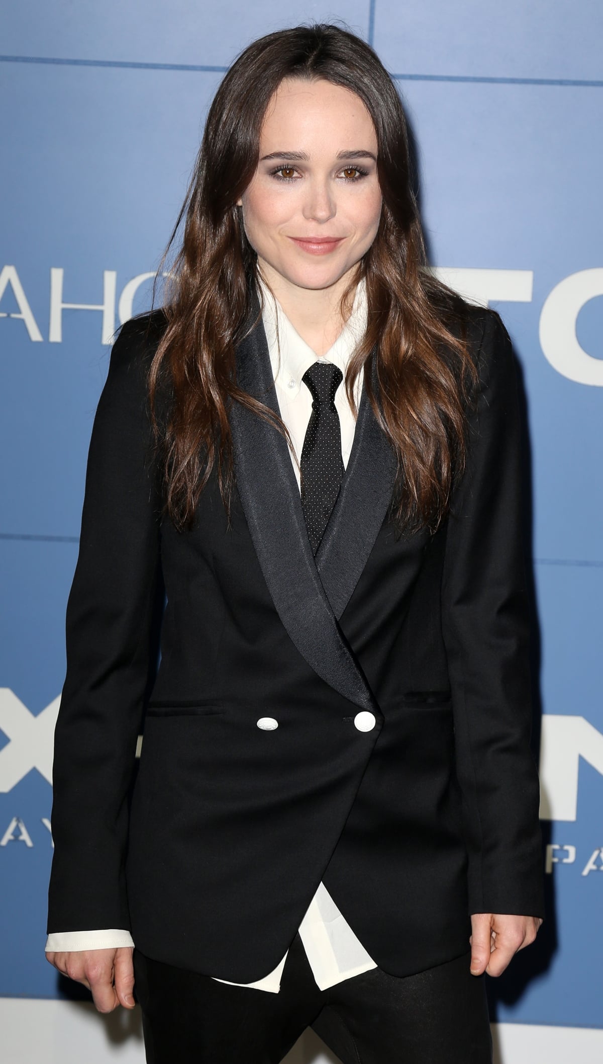 Ellen (Elliot) Page in a Band of Outsiders blazer and a Marissa Webb blouse at the "X-Men: Days Of Future Past" world premiere