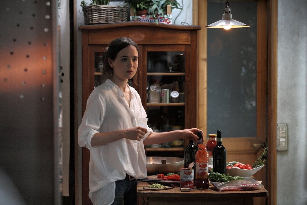 Elliot (Ellen) Page as Monica in the 2012 magical realist romantic comedy film To Rome with Love