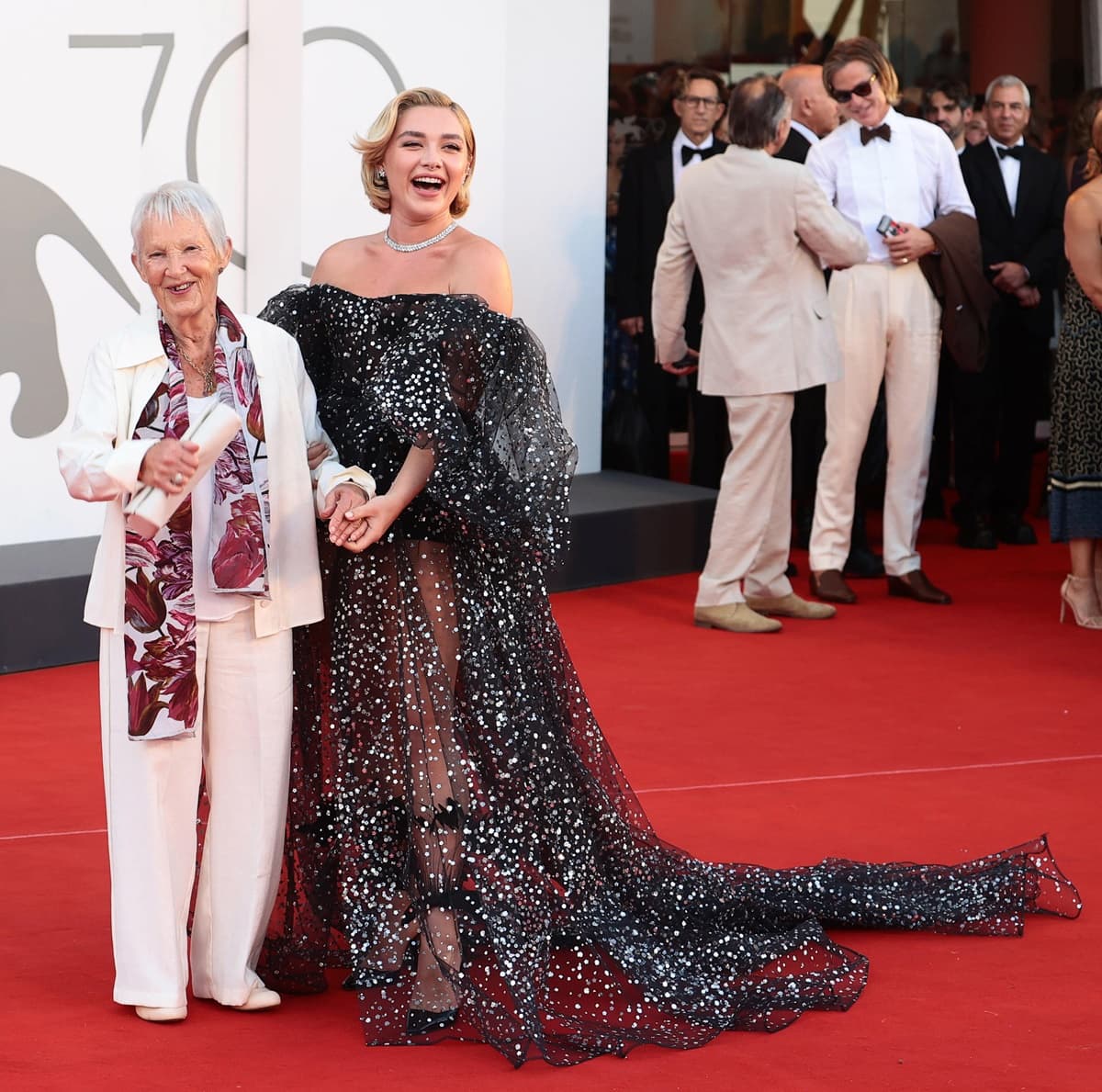 Florence Pugh was joined by her legendary grandmother, Pat, at the Don't Worry Darling film premiere