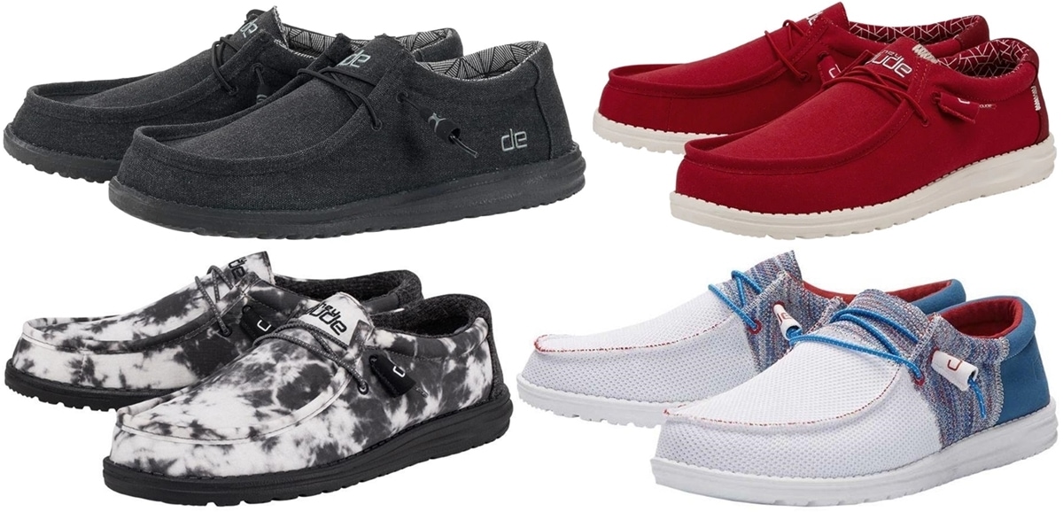 The most popular Hey Dude style for men is the Wally lace-up shoe that combines comfort, quality, and fashion