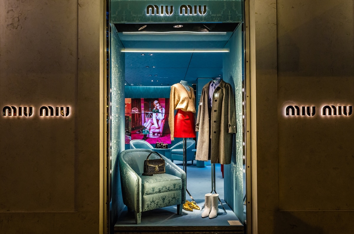 Miu Miu has around 170 monobrand stores worldwide and can also be found in most luxury department stores