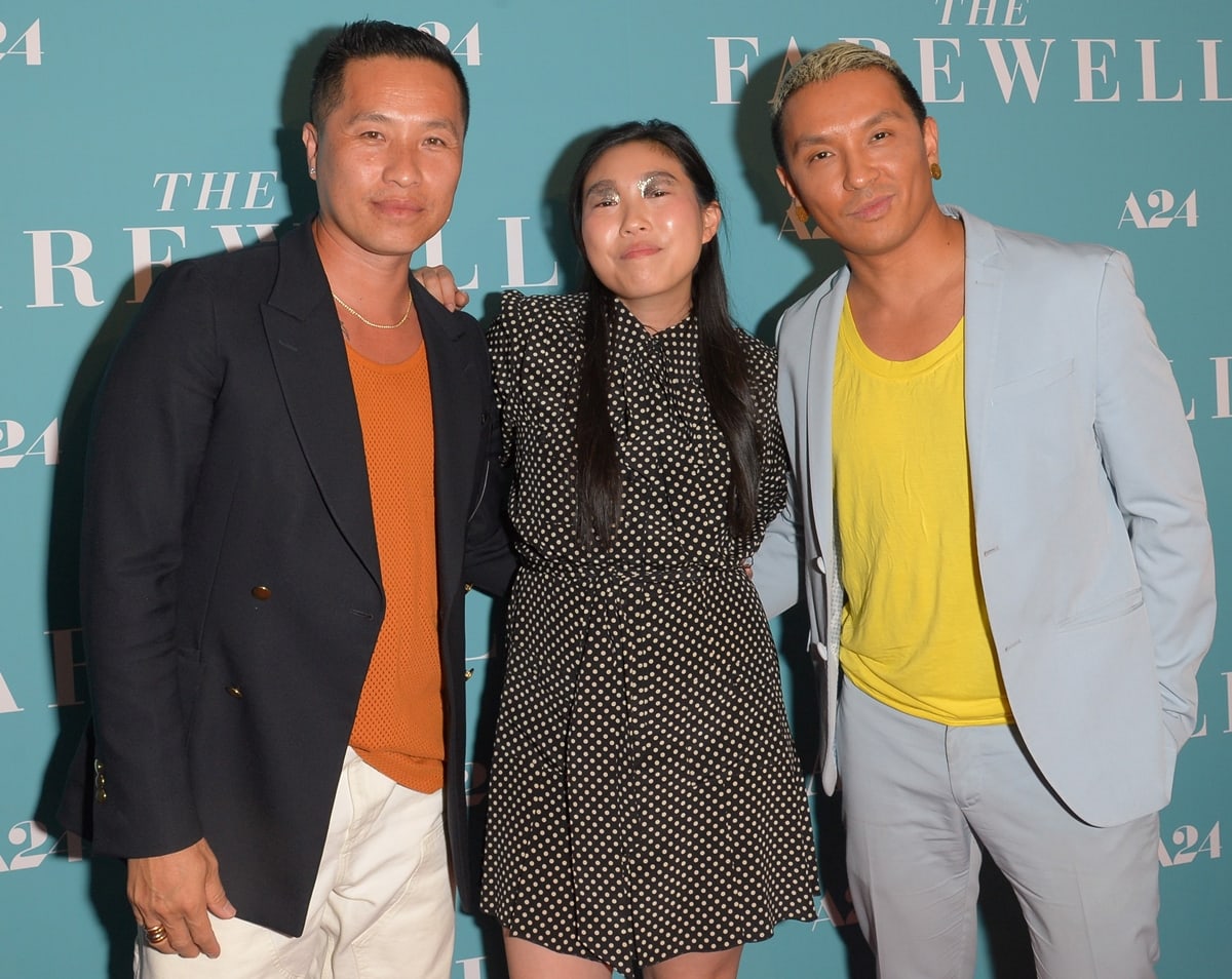 Phillip Lim (L), Awkwafina, and Prabal Gurung attend "The Farewell" New York Screening at Metrograph