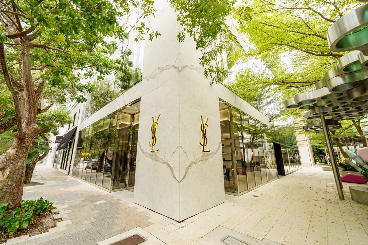 Saint Laurent operates hundreds of stores worldwide, including this boutique located in the Miami Design District