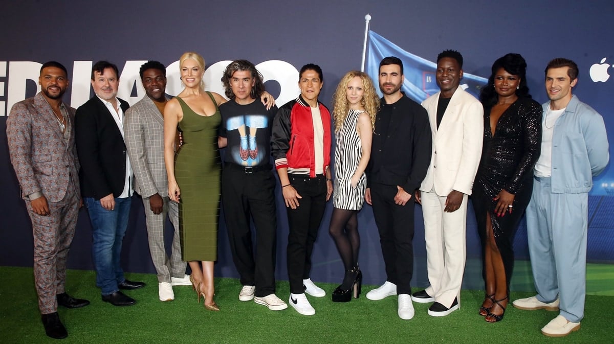 Ted Lasso cast members Kola Bokinni, Jeremy Swift, Sam Richardson, Hannah Waddingham, James Lance, Cristo Fernández, Juno Temple, Brett Goldstein, Toheeb Jimoh, Sarah Niles and Phil Dunster