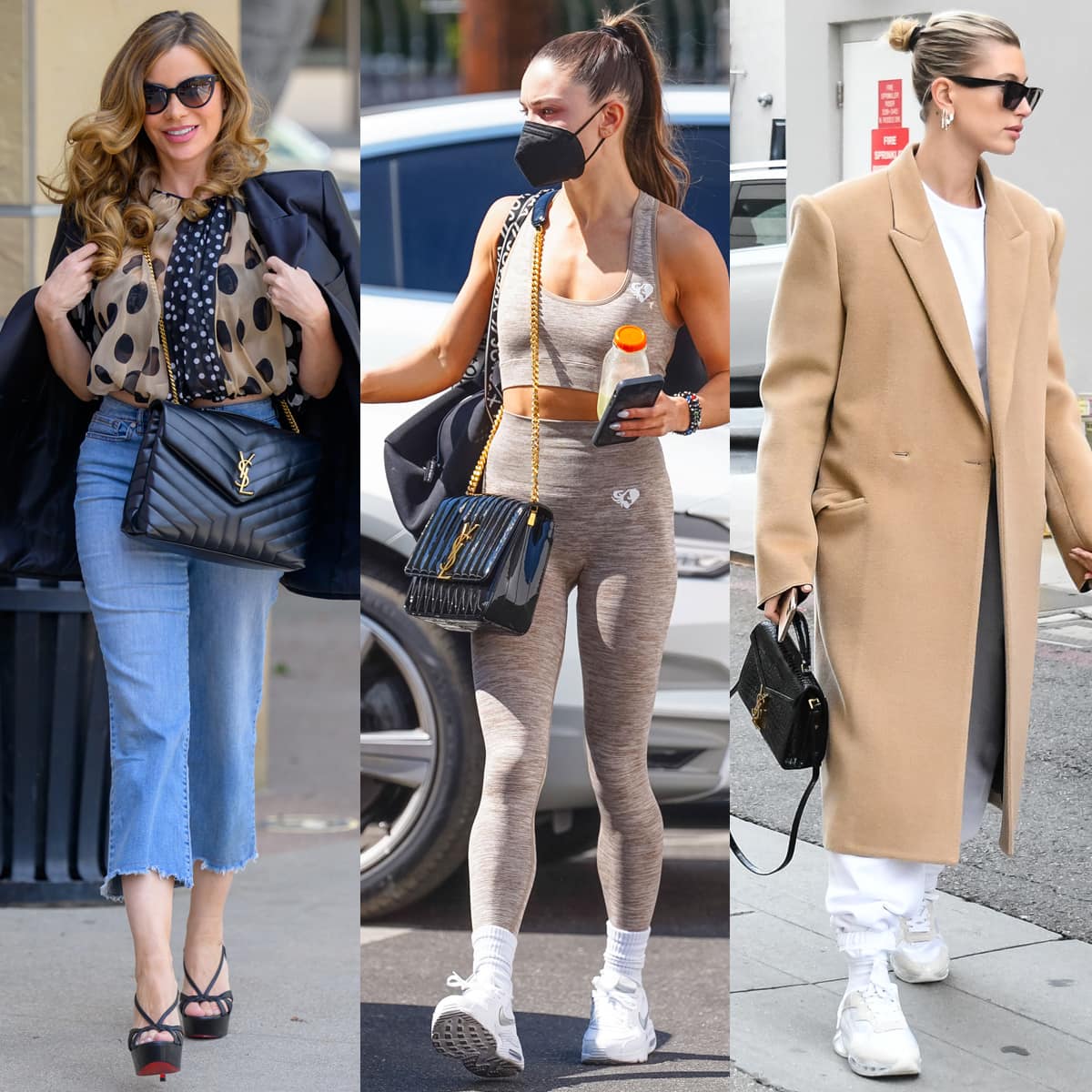 Celebrity Elegance: Sofia Vergara, Jenna Johnson, and Hailey Bieber flaunt their Saint Laurent bags