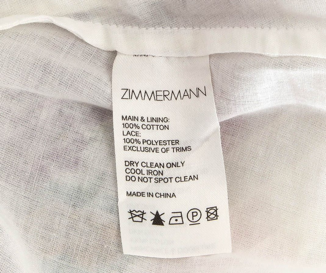 Zimmermann manufactures its dresses in China, while its footwear and accessories are made in Italy, Australia, and Portugal