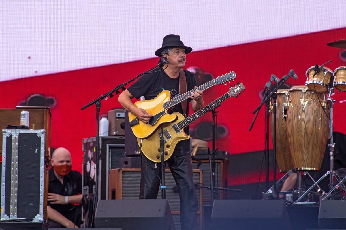 Carlos Santana performs at the We Love NYC: The Homecoming Concert at the Great Lawn in Central Park